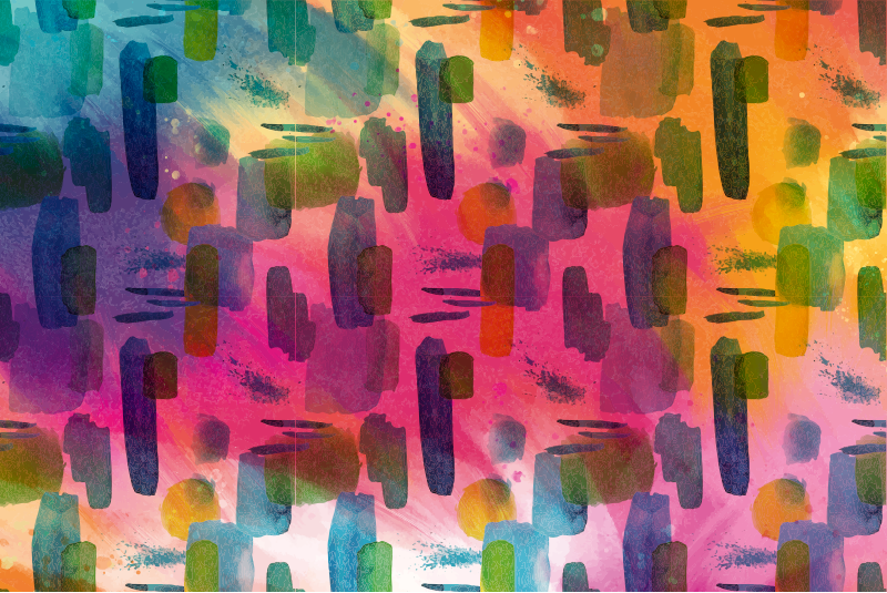 リビングルーム ビニールマット 芸術的なカラーページ - TENSTICKERS