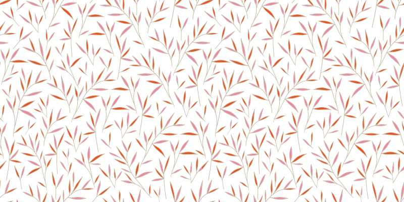 花と植物の壁画 繊細な葉のパターン - TENSTICKERS