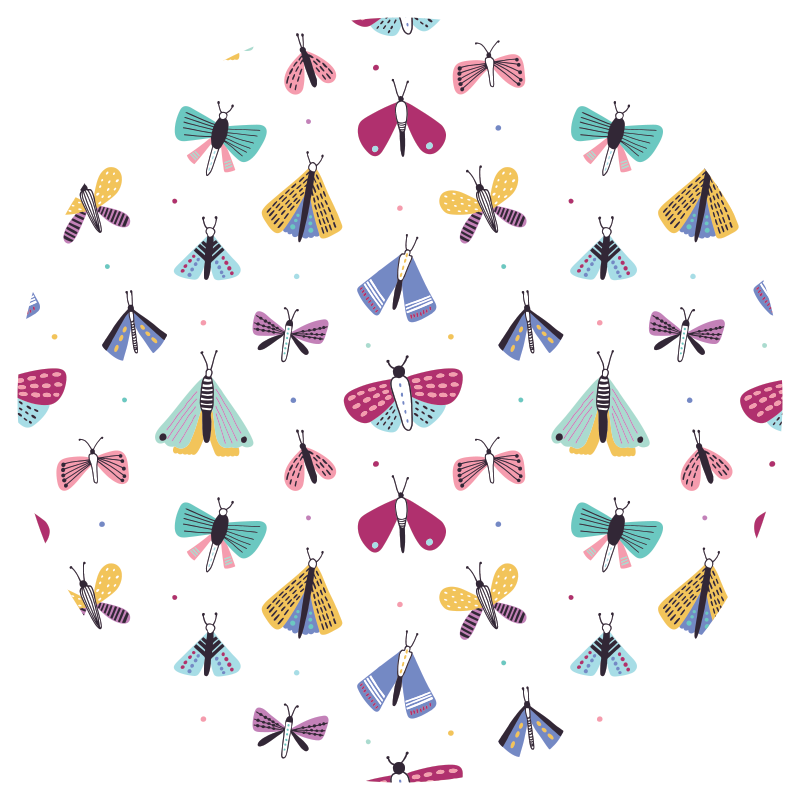 保育園 ビニールマット カラフルな虫のコレクション - TENSTICKERS