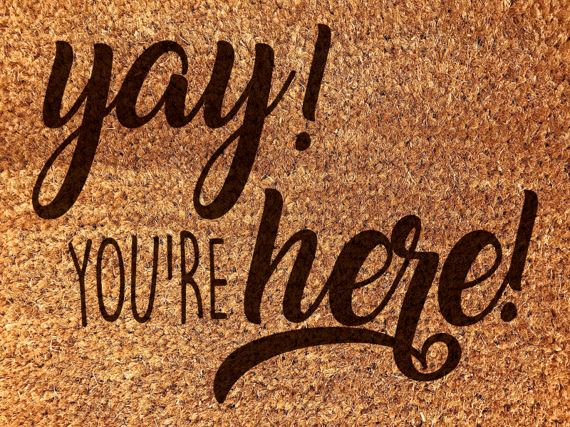 玄関マットビニールようこそお越しください - TENSTICKERS