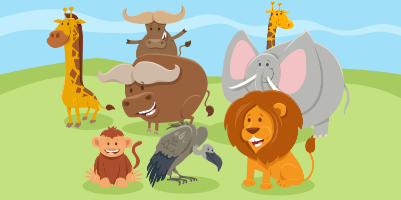 壁画 モアチルドレン 魅力的な生き物の友達 - TENSTICKERS