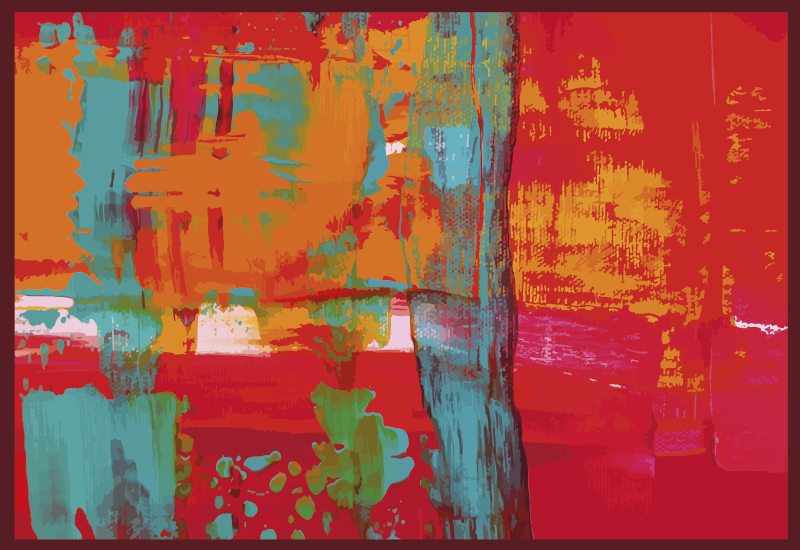 幾何学的なビニールマット抽象画の筆致 - TENSTICKERS