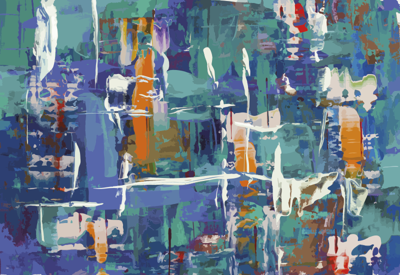 その他のテクスチャーの壁画 カラフルな抽象的なスプラッシュ - TENSTICKERS