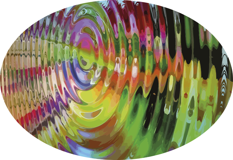 その他のテクスチャーの壁画カラフルな波紋模様 - TENSTICKERS