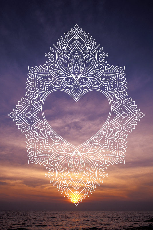 マンダラ ビニールマット ハートを感じるエレガントデザイン - TENSTICKERS