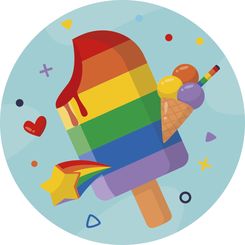 壁画 モアチルドレン カラフルアイスクリーム - TENSTICKERS