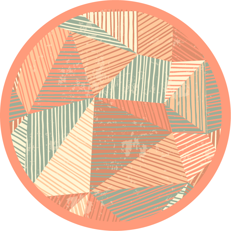 幾何学的なビニールマット 三角形の色遊び - TENSTICKERS