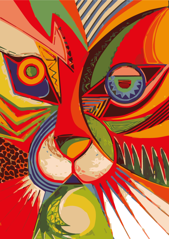 現代美術の幾何学的な虎のビニールの敷物 - TENSTICKERS