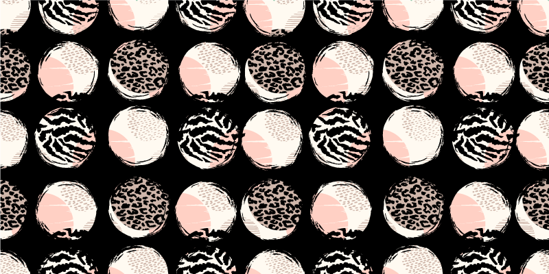 動物柄 ビニール マット 太い円形模様 - TENSTICKERS