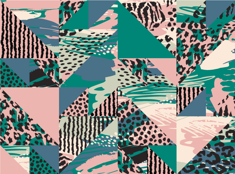 テクスチャー ビニールマット 幾何学的重ね抽象 - TENSTICKERS