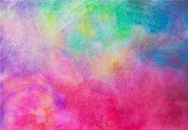 寝室 ビニールマット カラフルな水彩効果 - TENSTICKERS