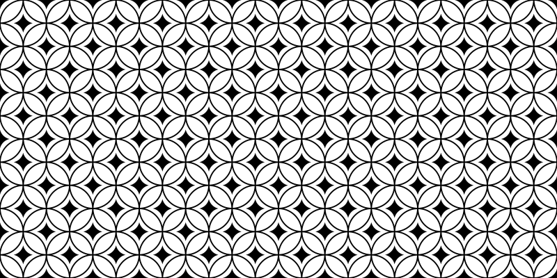 ミッドセンチュリーブラックタイルエフェクトビニールラグ - TENSTICKERS