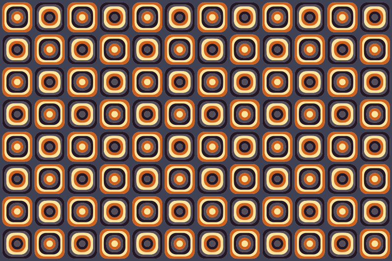 70年代のサークルスクエアヴィンテージビニールラグ - TENSTICKERS