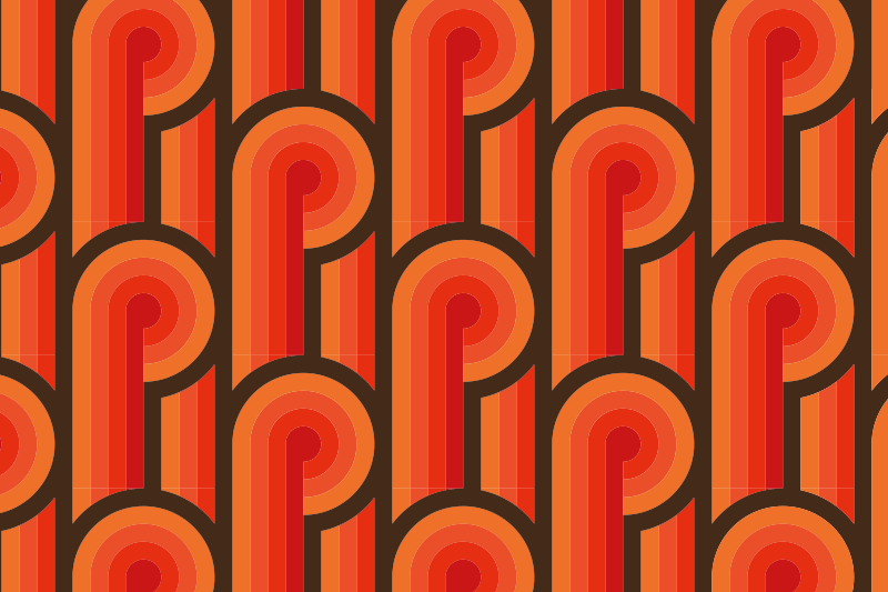 70年代のオレンジノットヴィンテージラグ - TENSTICKERS