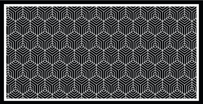 幾何学的なビニールマット六角形配置 - TENSTICKERS