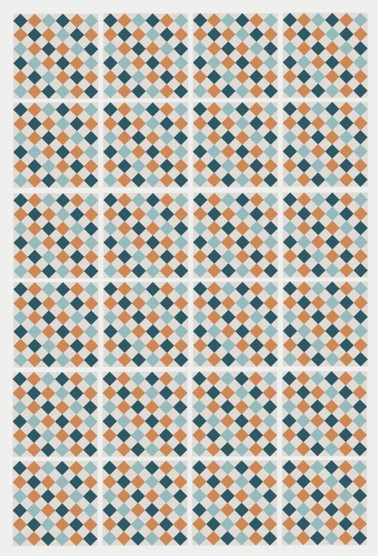 バスルームに1枚ビニールカーペット抽象的幾何学タイル - TENSTICKERS