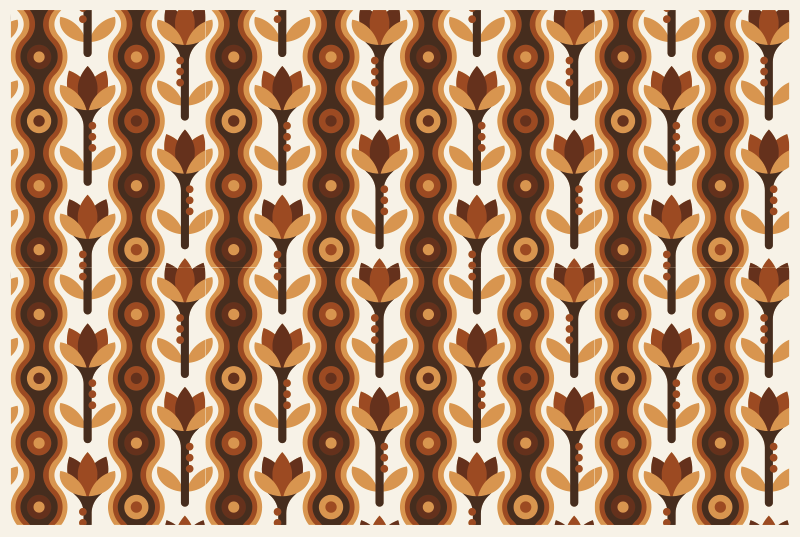 70年代のポップブギの花ヴィンテージラグ - TENSTICKERS