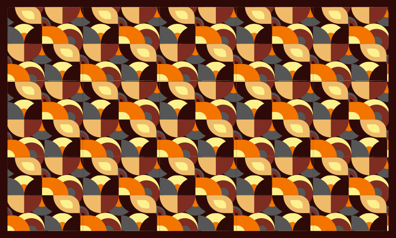 70年代のポップな幾何学的形状のヴィンテージラグ - TENSTICKERS