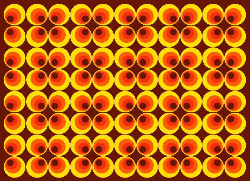 70年代のポップオレンジサークルヴィンテージラグ - TENSTICKERS