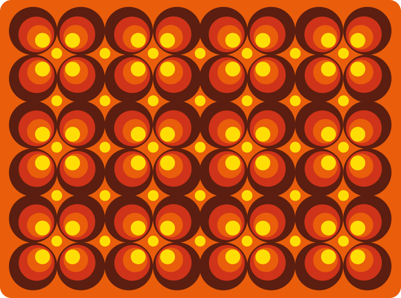 70年代のポップイエローサークルヴィンテージラグ - TENSTICKERS