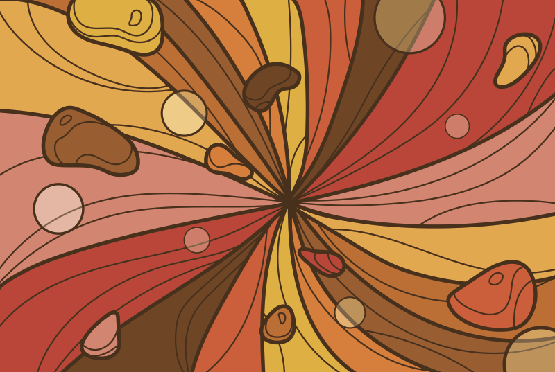 ビンテージ ビニールマット 渦巻く花 - TENSTICKERS