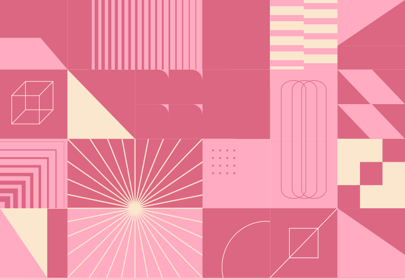 北欧スタイルのピンクの四角北欧のビニールラグ - TENSTICKERS