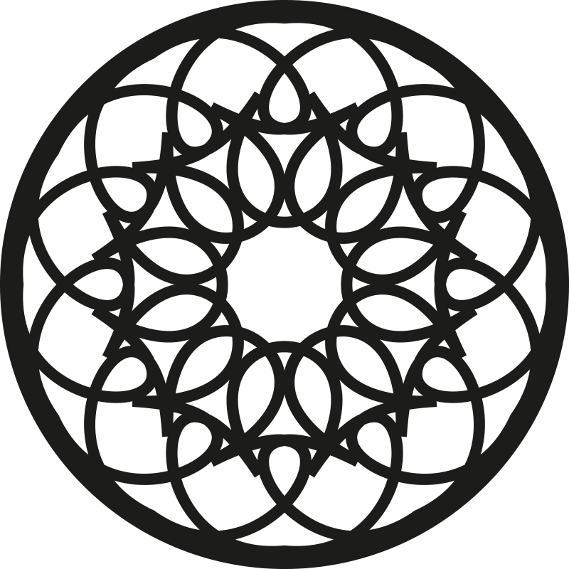 マンダラ ビニールマット 精緻な黒い模様 - TENSTICKERS