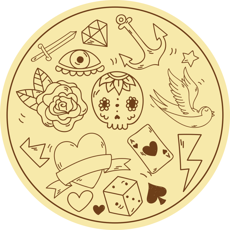 十代の若者たち ビニルマット タトゥーシンボル - TENSTICKERS