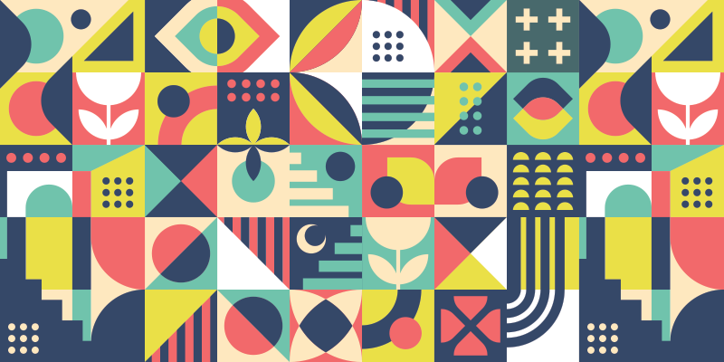 幾何学的なビニールマット生き生きとした形状 - TENSTICKERS