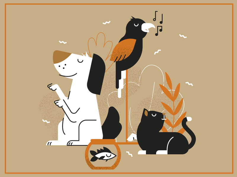 動物 ビニールマット ベージュのペットイラスト - TENSTICKERS