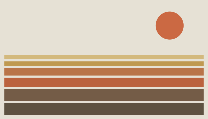 寝室 ビニールマット サンセットストライプ柄 - TENSTICKERS