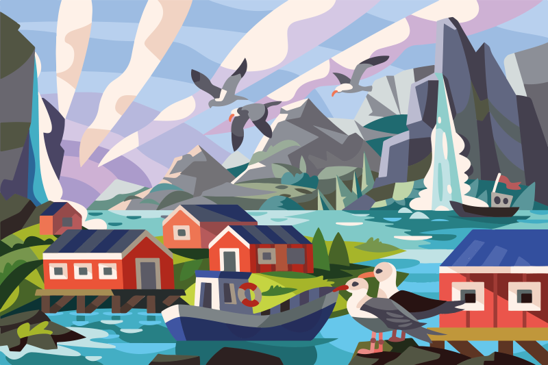 フォトミュラルネイチャーノルウェーの海岸 - TENSTICKERS