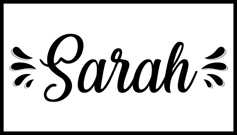 リビングルーム ビニールマット ブラックアンドホワイトネーム - TENSTICKERS