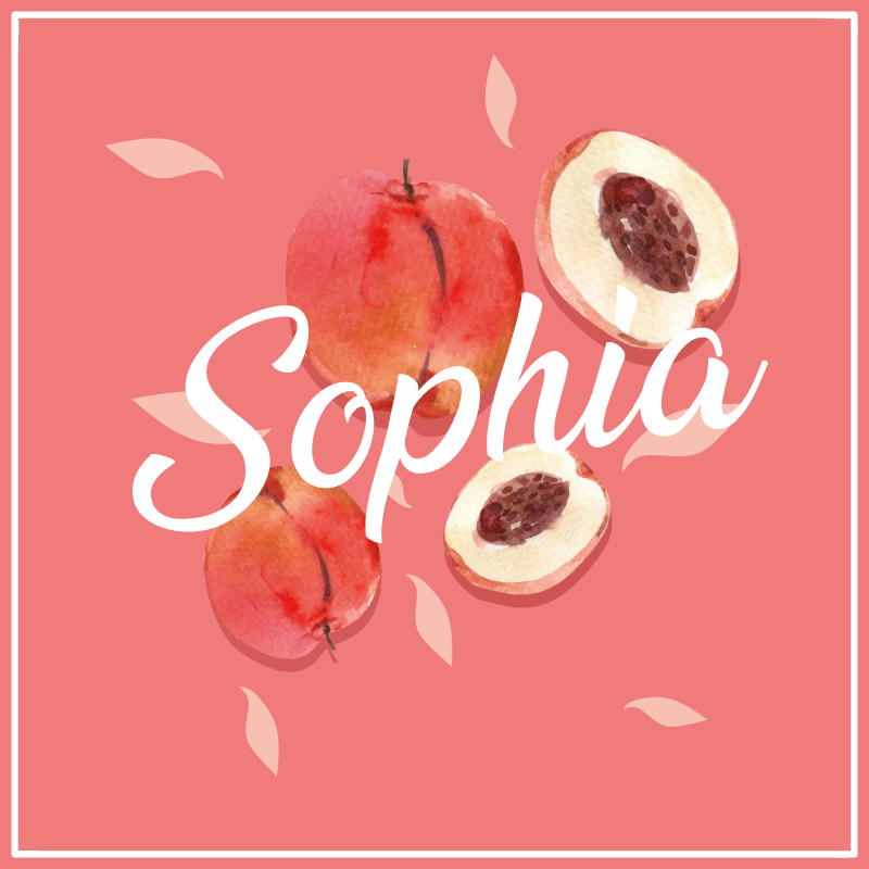 十代の若者たち ビニルマット 名前入りピンクの桃 - TENSTICKERS