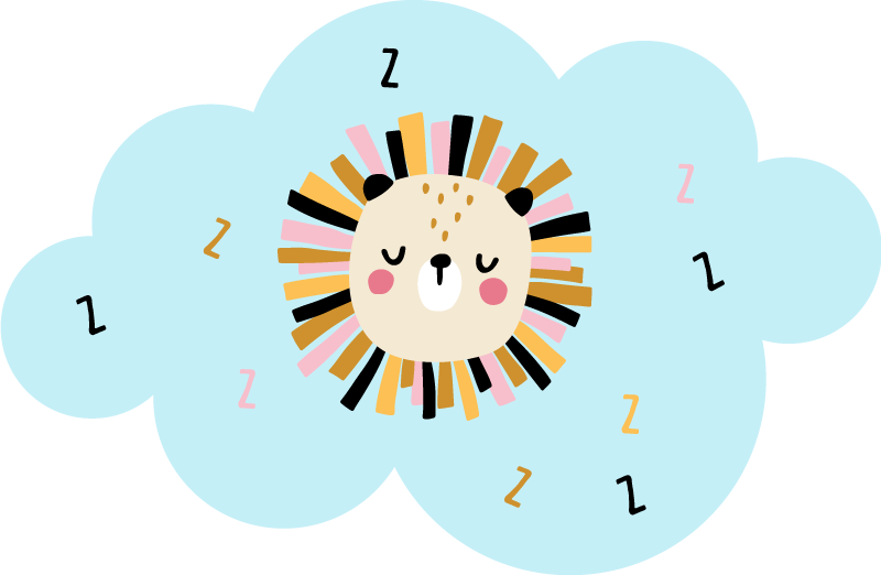 子供 ビニールマット 眠るライオンの雲 - TENSTICKERS