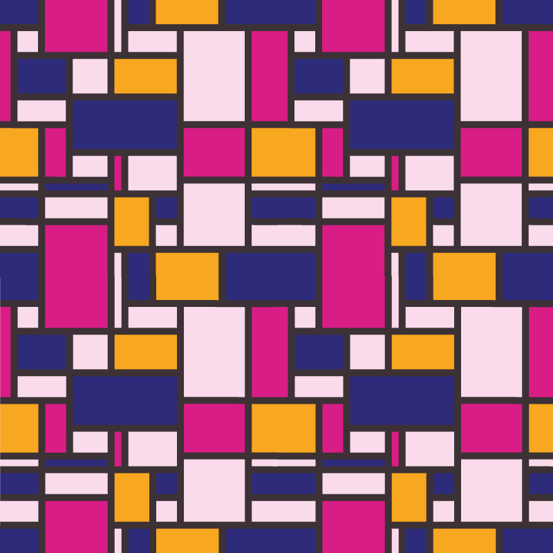 幾何学的なビニールマット カラフルなブロック - TENSTICKERS