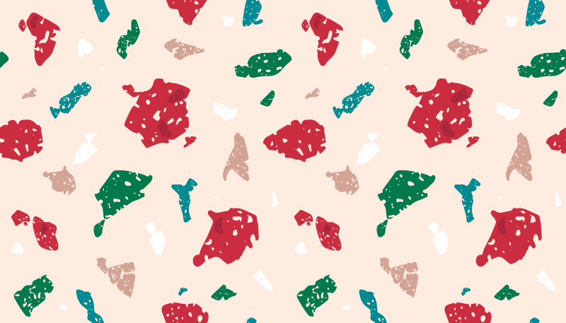 その他のテクスチャーの壁画カラフルなテラゾーデザイン - TENSTICKERS