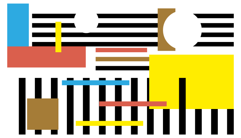 現代のビニールマット カラフルなストライプ模様 - TENSTICKERS