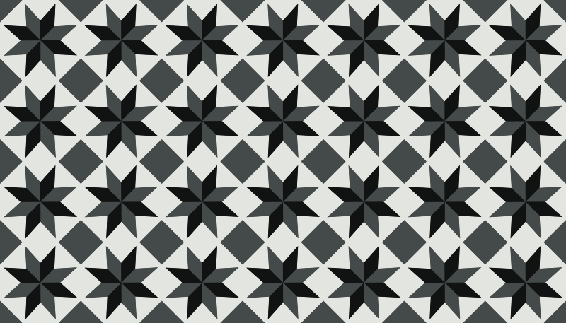 キッチン マット ビニール ブラックスターズモチーフ - TENSTICKERS