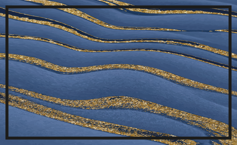 大理石ビニールラグ青と黄金の波 - TENSTICKERS