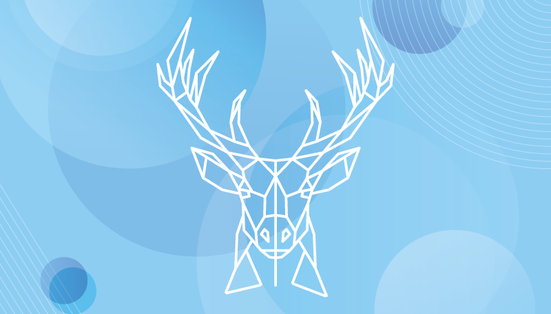 動物 ビニールマット 幾何学的な鹿の頭 - TENSTICKERS