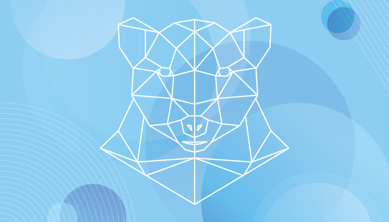 動物 ビニールマット 幾何学的なクマのアウトライン - TENSTICKERS