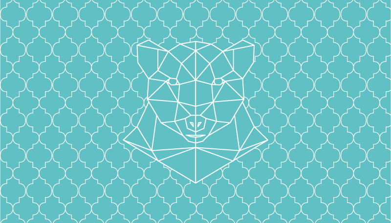 動物 ビニールマット 幾何学的クマデザイン - TENSTICKERS