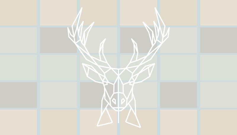 動物柄 ビニール マット 幾何学的な鹿のディスプレイ - TENSTICKERS