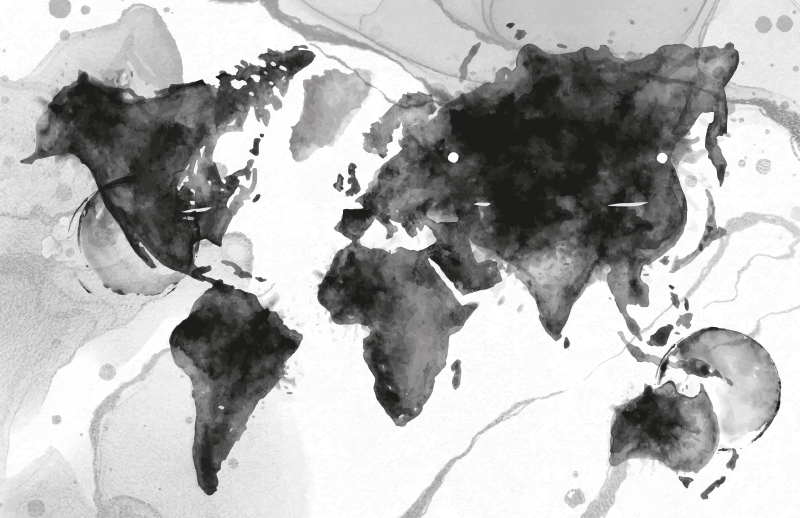 世界地図 ビニールマット 抽象地図イラスト - TENSTICKERS