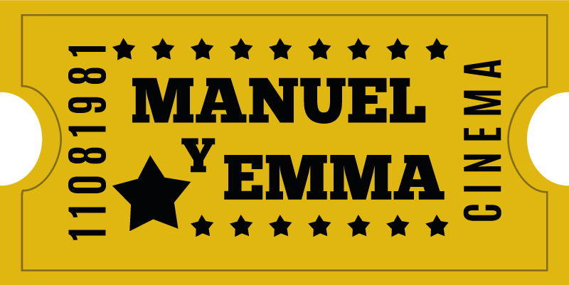 名前 ビニールマット カップル向け映画チケット - TENSTICKERS