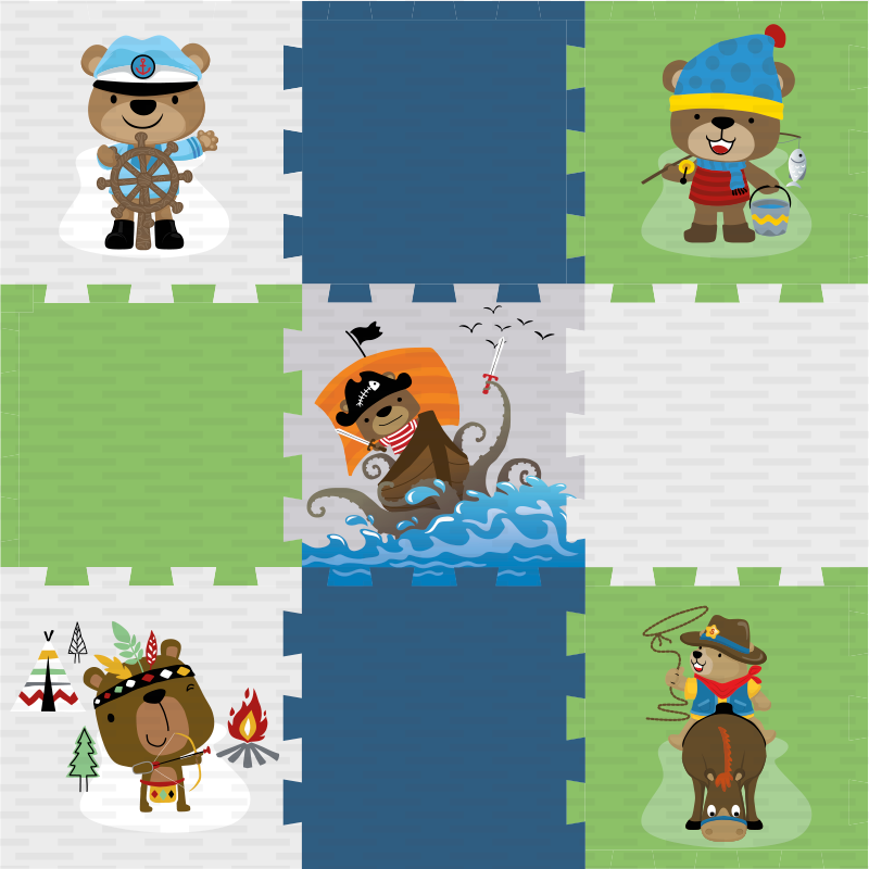 壁画 モアチルドレン かわいいクマの冒険 - TENSTICKERS