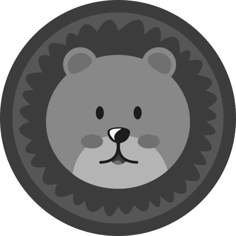 保育園 ビニールマット かわいいライオンの顔 - TENSTICKERS