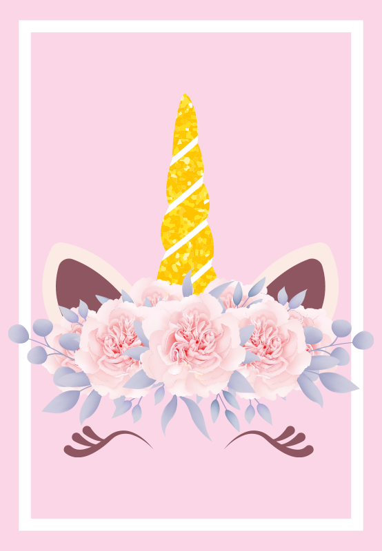 子供 ビニールマット ユニコーンフローラルマジック - TENSTICKERS