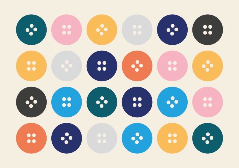 カラフルなボタンベビープレイマット - TENSTICKERS